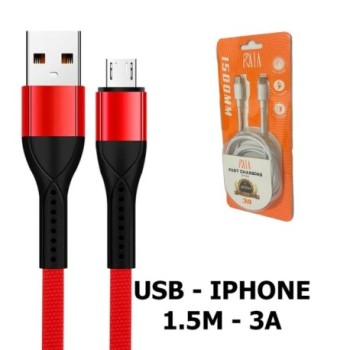 CABLE USB A IPHONE 1,5 MTS