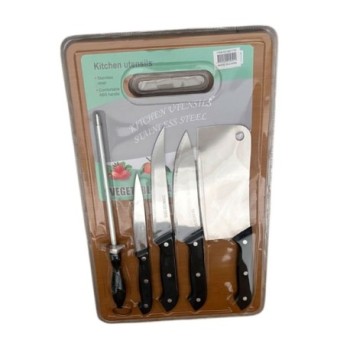SET DE CUCHILLOS X6 CON TABLA